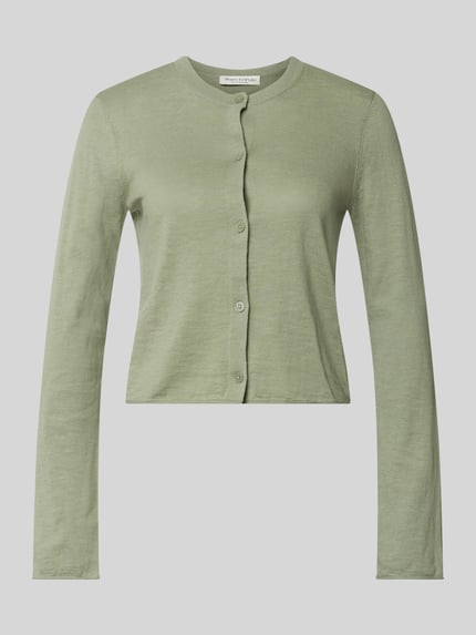 Marc O'Polo Regular Fit Cardigan aus Baumwolle-Leinen-Mix Hellgruen 2