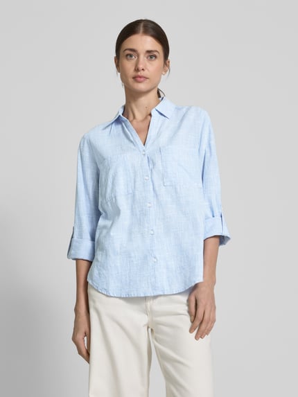 Tom Tailor Regular fit overhemdblouse van puur katoen Lichtblauw - 4