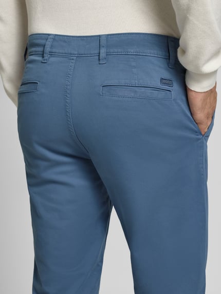 BOSS Orange Regular fit chino van katoenmix Koningsblauw - 3