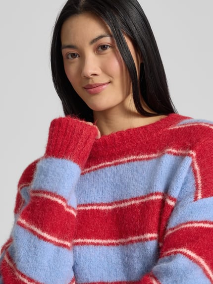 Samsøe Samsøe Sweter z dzianiny o kroju oversized z okrągłym dekoltem model ‘JEANNE’ Czerwony 3