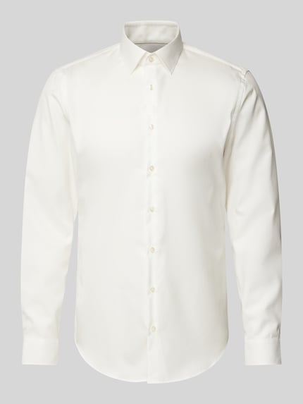 Jake*s Slim Fit Business-Hemd mit Kentkragen Ecru 2