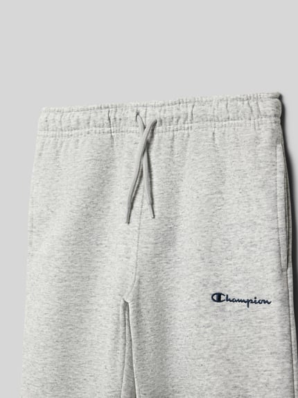 Champion Straight Leg Sweatpants mit Label-Stitching Mittelgrau Melange 2