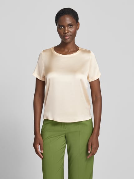 Christian Berg Woman Selection Blusenshirt aus Satin mit Rundhalsausschnitt Ecru 4