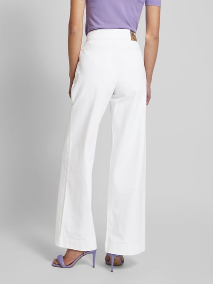 Marc Cain Wide leg jeans met sierknopen Offwhite - 5