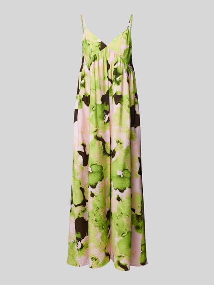 Selected Midi-jurk met all-over print, model 'HELINDA' Neon groen - 2