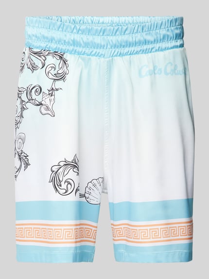 Carlo Colucci Regular fit sweatshorts met all-over motief Offwhite - 2