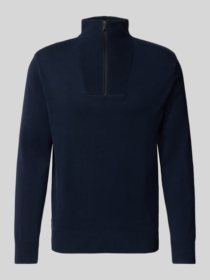 Tom Tailor Denim Bluza z kołnierzem o kroju regular fit z czystej bawełny Ciemnoniebieski 2