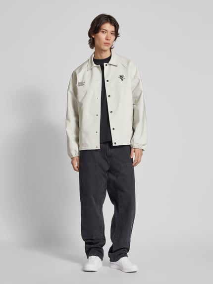 Multiply Apparel Regular Fit Hemdjacke mit Umlegekragen Hellgrau 1