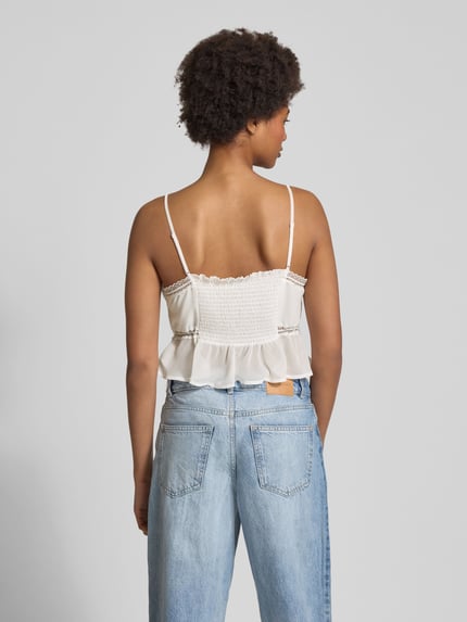 NOISY MAY® Top bluzkowy z koronką szydełkową model ‘FAIRY’ Biały 5