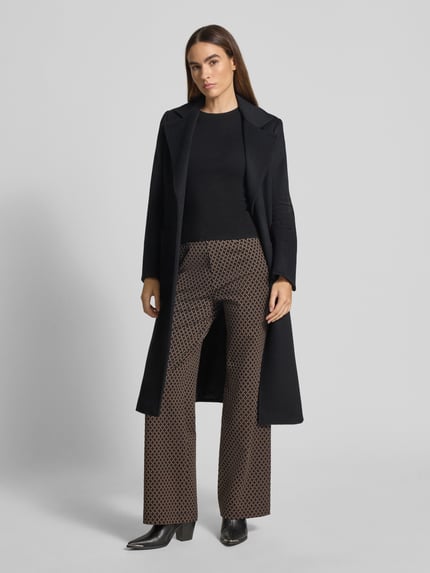 Raffaello Rossi Wide Leg Stoffhose mit elastischem Label-Bund Modell 'ELAINE' Mittelbraun 1