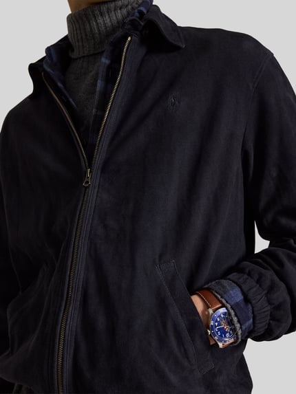 Polo Ralph Lauren Regular Fit Lederjacke aus echtem Schafsleder Marine 3