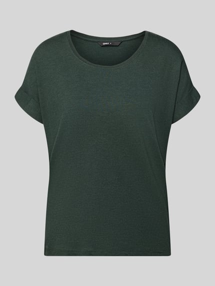Produktfoto, dunkelgrünes Regular Fit T-Shirt aus Viskose-Mix Modell 'MOSTER' von ONLY für Damen T-Shirt, weiche glatte Oberfläche