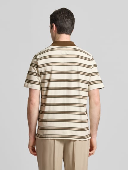 Wood Wood Slim Fit Poloshirt mit Label-Stitching Modell 'Colton' Beige 5