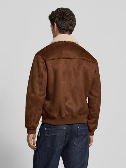 JACK & JONES Premium Bomberka z materiału skóropodobnego z futerkiem Koniakowy 5