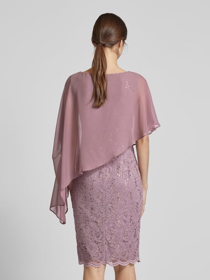SWING Knielanges Cocktailkleid mit Paillettenbesatz Mauve 5
