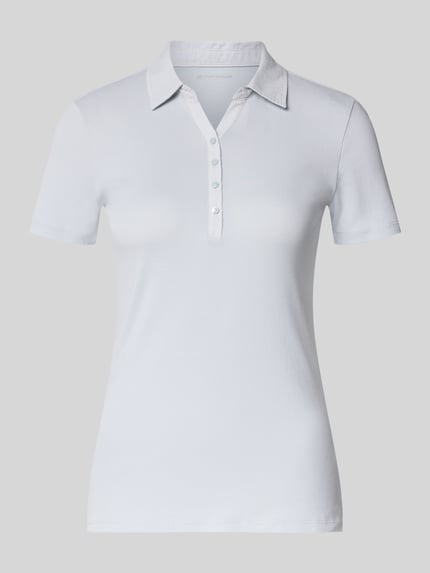 Produktfoto, Regular Fit Poloshirt aus reiner Baumwolle von Tom Tailor, Optik: Unifarben, Polokragen, V-Ausschnitt, Knopfleiste, Kurzarm, Jersey.