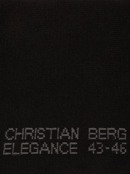 Produktfoto, Socken mit Label-Print im 2er-Pack von Christian Berg Men im Baumwoll-Mix mit geripptem Abschluss in Schwarz, detailreiche Struktur.