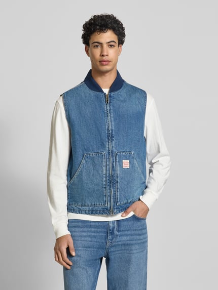 Levi's® regular fit bodywarmer in denim-look model 'Sansome' Jeansblauw - 4