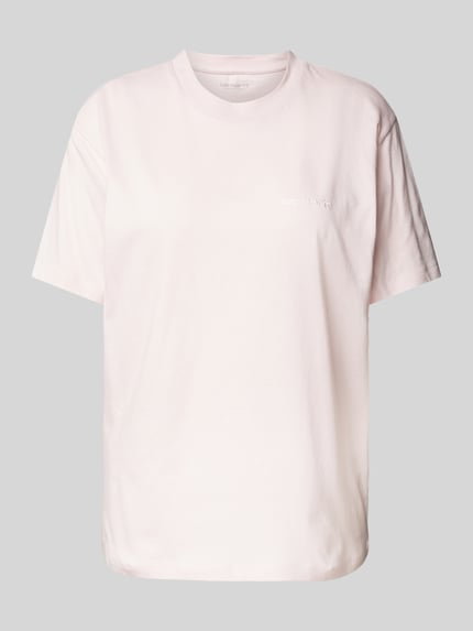 Carhartt Work In Progress T-shirt z wyhaftowanym logo Jasnoróżowy 2
