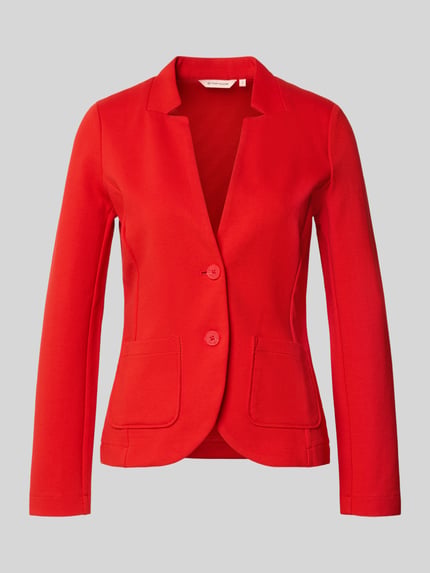 Tom Tailor Slim Fit Kurzblazer aus Baumwoll-Mix Rot 2