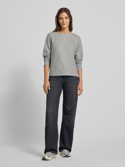 Tom Tailor Regular fit sweatshirt met viscose Lichtgrijs gemêleerd - 1