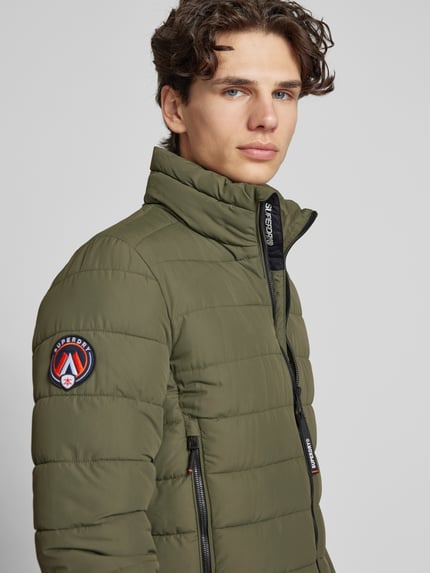 Superdry Gewatteerd jack met opstaande kraag, model 'Fuji' Olijfgroen - 3