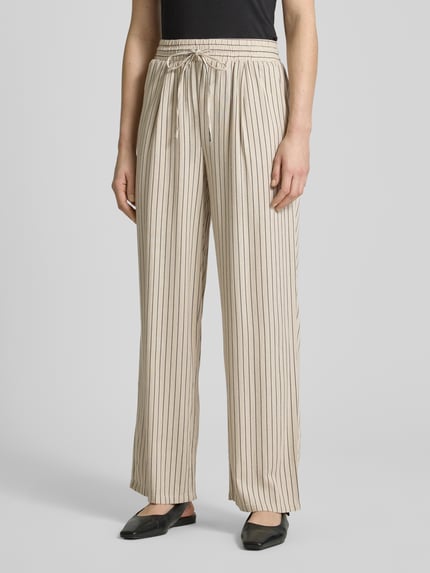 VERO MODA Loose Fit Bundfaltenhose aus Viskose-Leinen-Mix Modell 'JESMILO' Beige 4