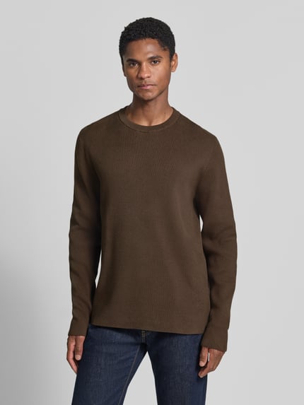 Lindbergh Slim Fit Strickpullover Baumwoll-Mix Schoko 4