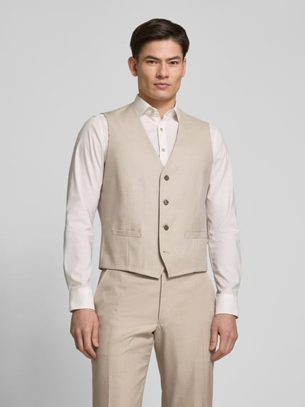Christian Berg Men Weste mit Leistentaschen Beige 4