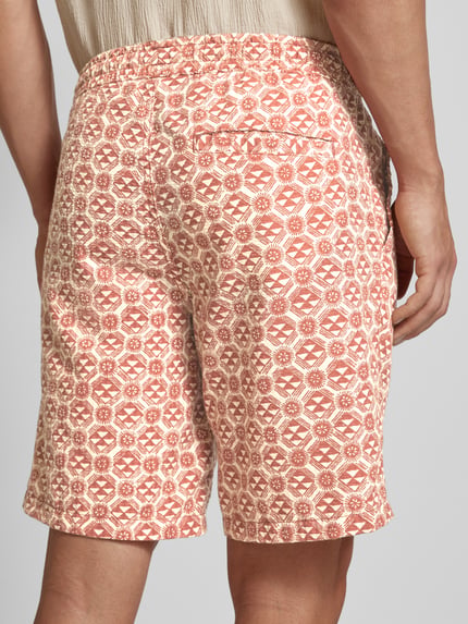 JACK & JONES Szorty o kroju regular fit z nadrukiem na całej powierzchni model ‘JAIDEN’ Rdzawoczerwony 3