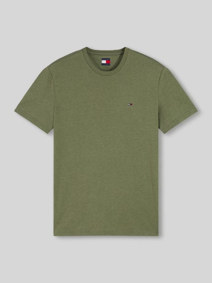 Tommy Jeans t-shirt w kroju slim fit z mieszanki bawełny Khaki 2
