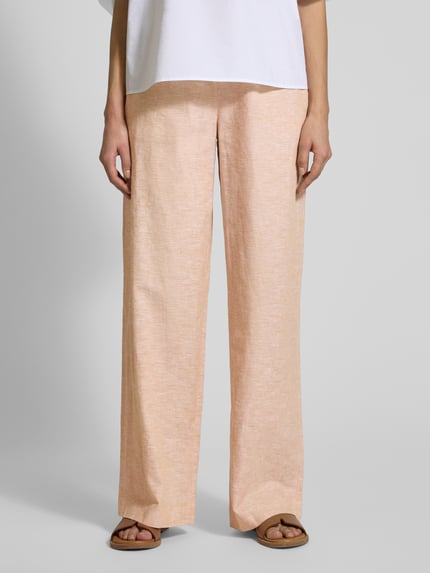 Armani Exchange Straight Leg Leinenhose mit elastischem Bund Apricot 4