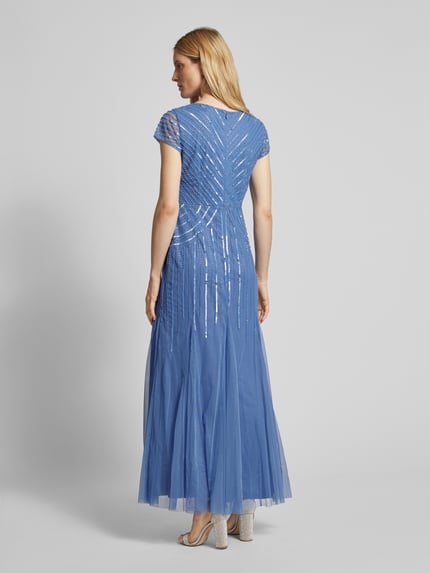 Adrianna Papell Abendkleid mit Paillettenbesatz Bleu 5