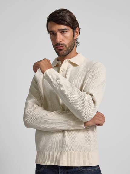 Jake*s Studio Men Strickpullover mit Polokragen Ecru 3