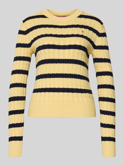 Slim Fit Strickpullover aus reiner Baumwolle Shop The Look MANNEQUINE