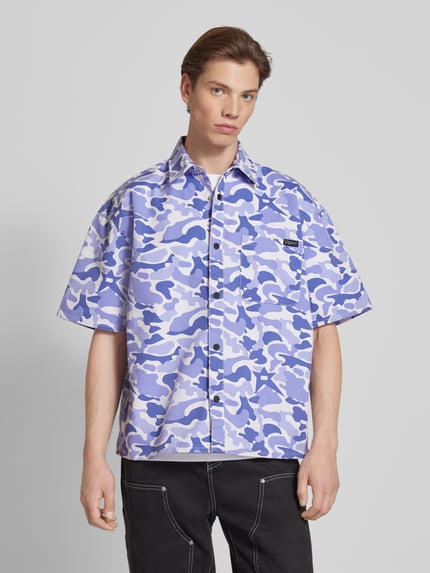 REVIEW Freizeithemd mit Camouflage-Muster und 1/2-Arm Flieder 4