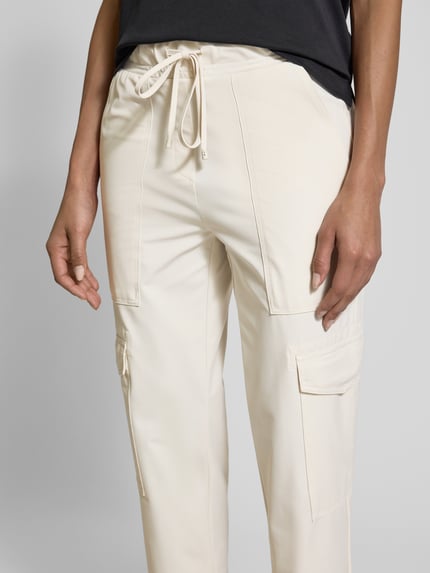 CAMBIO Tapered fit joggingbroek met verkort model, model 'KARO' Zand - 3