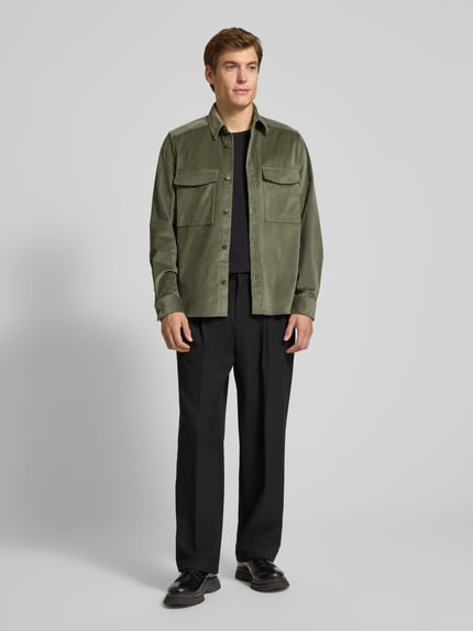 DRYKORN Regular Fit Hemdjacke aus Cord Modell 'CORDUROY OVERSHIRT' Khaki 1