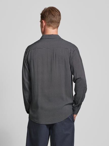 Armani Exchange Regular fit vrijetijdsoverhemd van viscose met knoopsluiting Marineblauw - 5