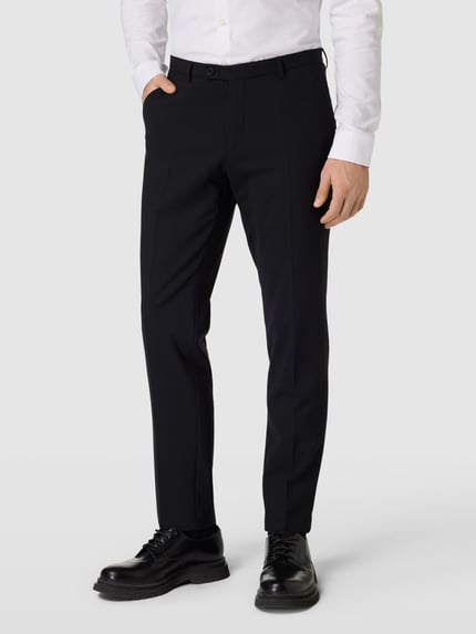 CG – CLUB of GENTS Spodnie garniturowe o kroju slim fit z dodatkiem wełny model „Cedric” Czarny 4