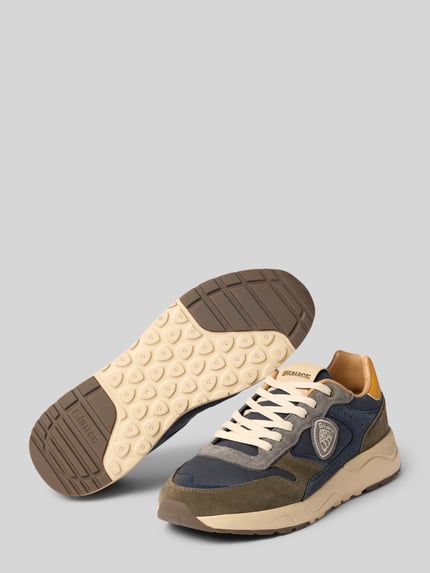Produktfoto, Sneaker aus Leder-Mix mit Logo-Detail Modell 'OZARK' von Blauer USA, mehrfarbig, abgerundete Passform, sichtbare Struktur