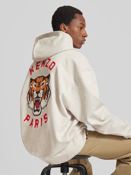 Kenzo Oversized Hoodie mit Känguru-Tasche Sand 3