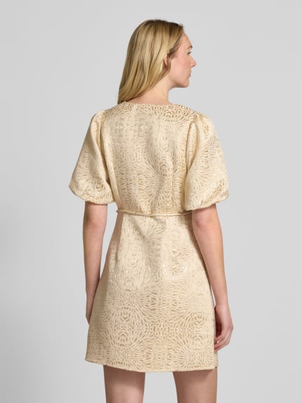 YAS Wikkeljurk met pofmouwen, model 'JACKY' Goud gemêleerd - 5