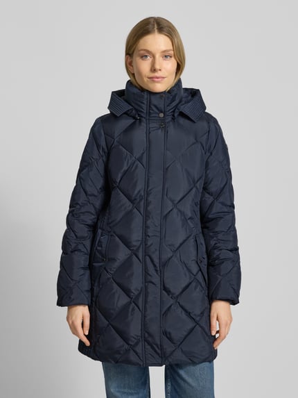 FUCHS SCHMITT Loose fit gewatteerde mantel met capuchon Marineblauw - 4