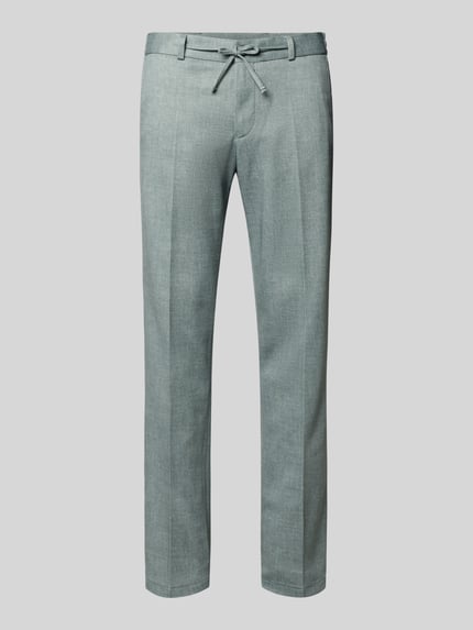 straight fit stoffen broek met bandplooien model 'Sparta' Shop The Look MANNEQUINE