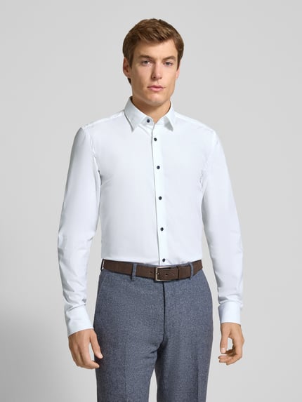 BOSS Slim Fit Businesshemd mit extra langem Arm Modell 'HANK' Weiss 4