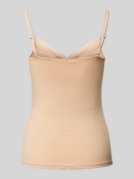 SKINY Slim fit top met bandjes en kant Beige - 3