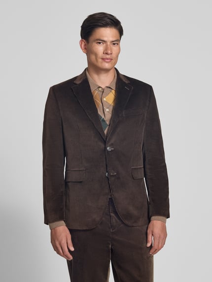 Selected Regular Fit Sakko mit Cordstruktur Dunkelbraun 4