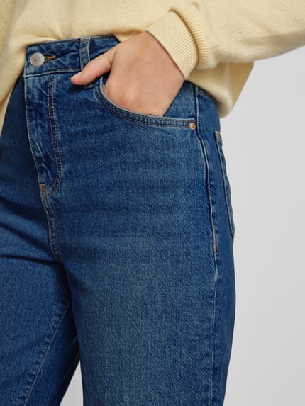 VERO MODA Mom fit jeans van katoenmix, model 'BETSY' Donkerblauw - 3