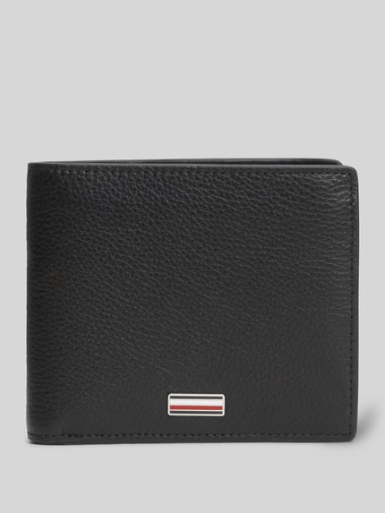 Tommy Hilfiger Portemonnaie aus echtem Leder mit Logo-Applikation BLACK 1